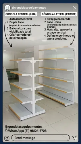 Gôndolas 1.30M 1.70M 2.10M