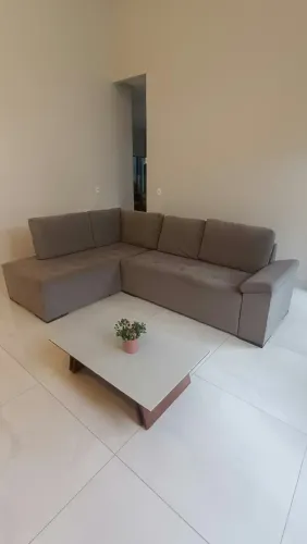Sofa de canto / Chaise / Cinza Grafite