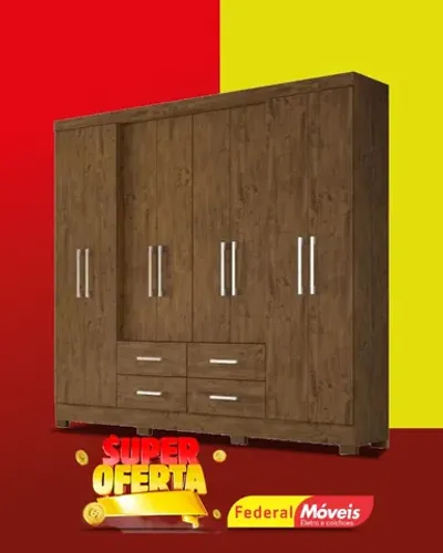 Guarda Roupa 8 Portas 4 Gavetas Pés Direto da Fabrica Fazemos Entrega
