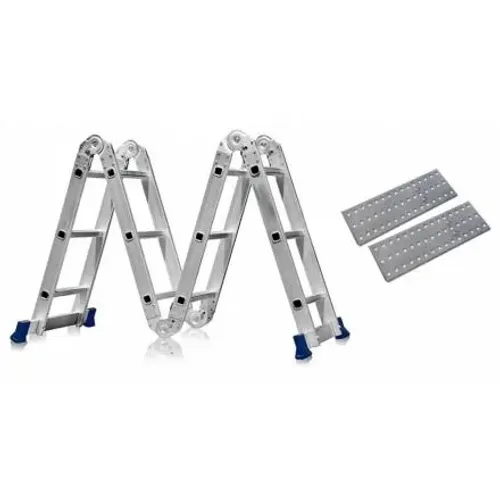 Escada Articulada Multifuncional 4x3 12 Degraus em Alumínio com Plataforma Mor