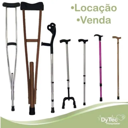 locação de muletas axilares e canadenses
