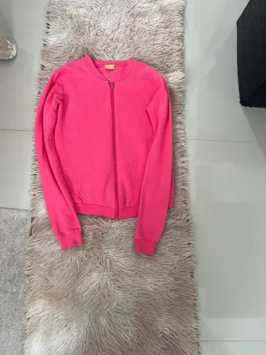 Blusa de Moletom Pink com Zíper, TAM 14 , marca mineral Kids