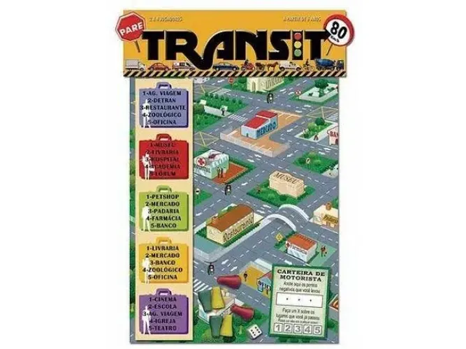 Jogo de Tabuleiro Transit de 2 a 4 Jogadores Papel