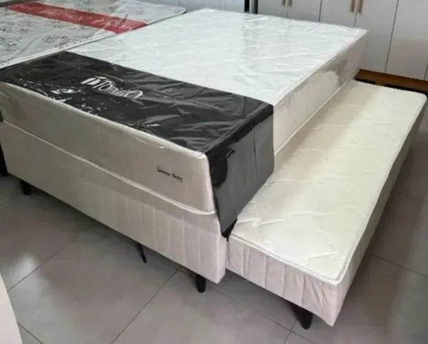 Cama Box casal com auxiliar molas ensacadas