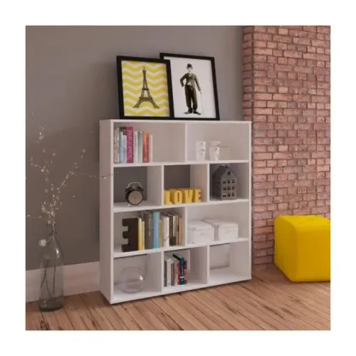 Nova | Multiuso Estante Livros Branca com 10 Nichos - Fazemos Entrega