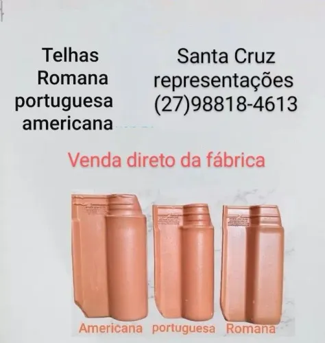 Telhas portuguesas, romanas , americanas e coloniais vermelhas , naturais e resinadas