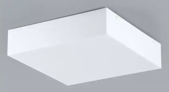 Lustre paflon 39x39 acrílico quadrado branco sobrepor