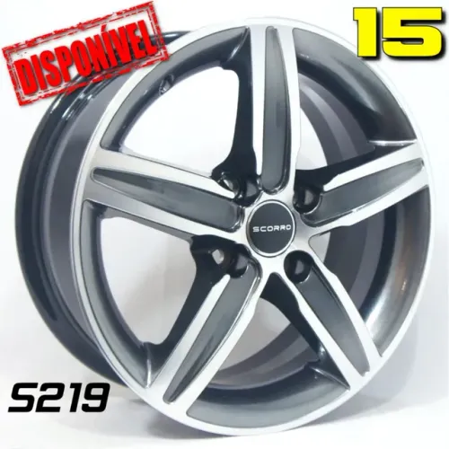 Roda aro 15 scorro Modelo Mercedes grafite com diamantado jogo novo