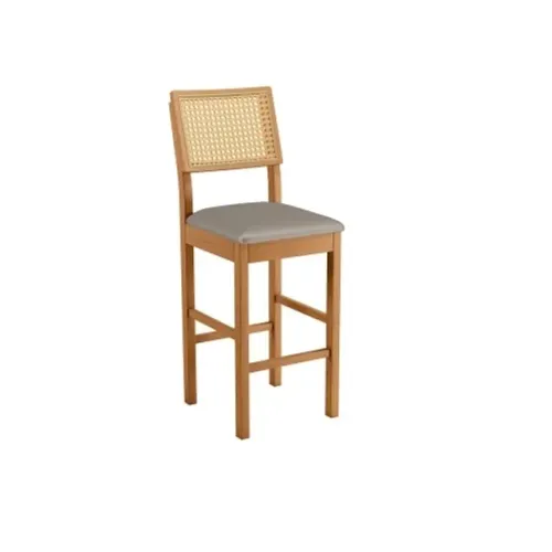 Banqueta Bistrô  Encosto em Tela Madeira Maciça p76