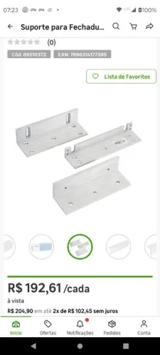Suporte para Fechadura Elétrica LZ180 HDL