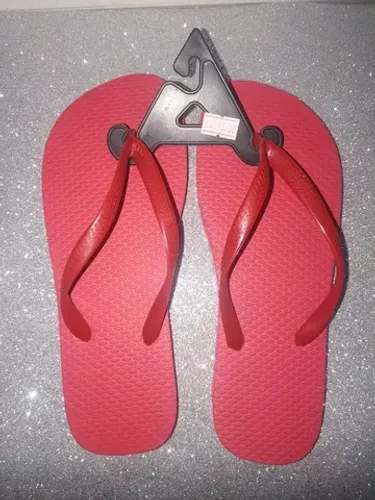 sandalia de borracha confortavel vermelho