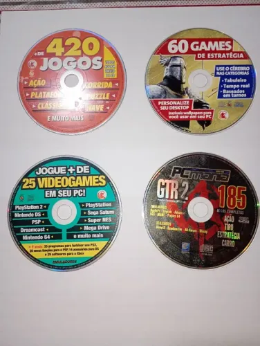 420 Jogos, 60 Games de Estratégia, GTR 2 e 25 Videogames em CD