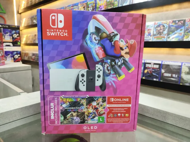 Nintendo Switch Oled Novo Com Jogo Mário kart