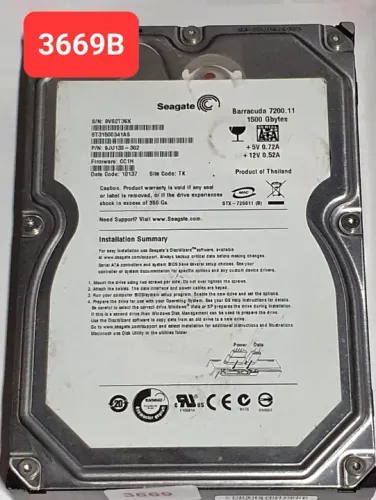 Placa Hd 1.5 Tb St31500341as - Fw: Cc1h - Cod. 3669b