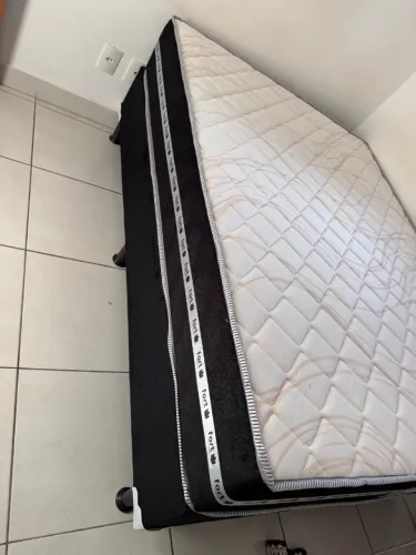 Super Promocao Base Casal Box E Colchão Molas Ensacadas, Novo 