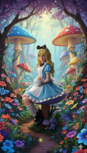Figure 3d em resina Alice no País das Maravilhas 