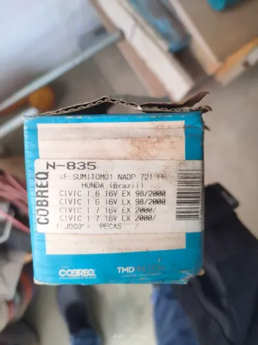 Jogo de pastilhas de freio Cobreq N835 Honda Civic