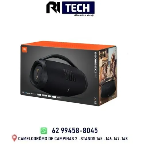 Caixa De Som Bluetooth Jbl Boombox 3 Wifi Preta 200W PartyBoost IP67 Original
