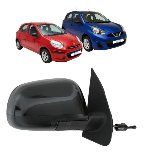 Retrovisor Nissan March 2012 A 2020 C/controle Manual Preto