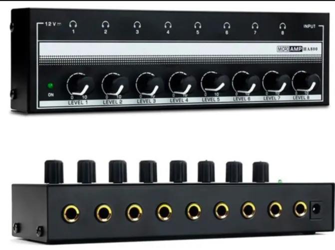 Amplificador De Fone De Ouvido Estéreo h800 8 Canais - NOVO