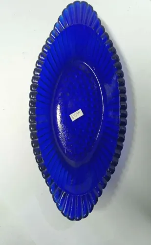 Pequena Travessa de vidro azul cobalto