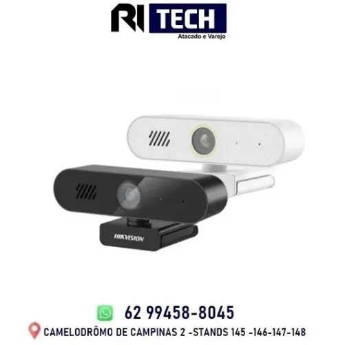 Webcam Hikvision 2K Usb Plug Play Áudio Microfone Imagem Ampla Audiência Conferência 