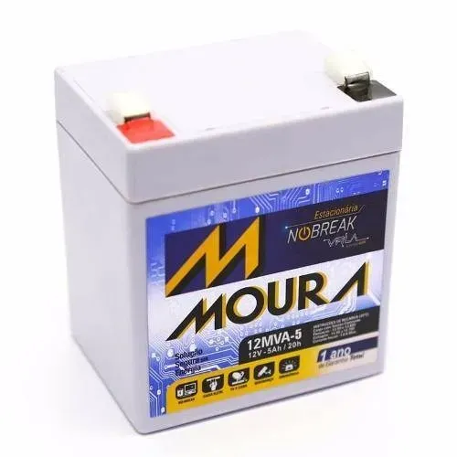 Moura 12 Volts 5 Amperes Bateria Para Nobreak e Iluminação (10 Unidades)