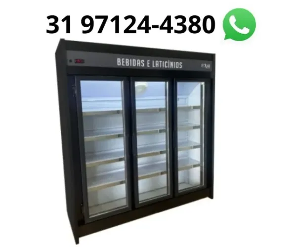 Expositor Refrigerado 3 Portas Preto Polar 220v