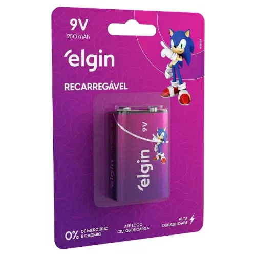 Bateria Recarregável 9V Cartela com 1 Elgin