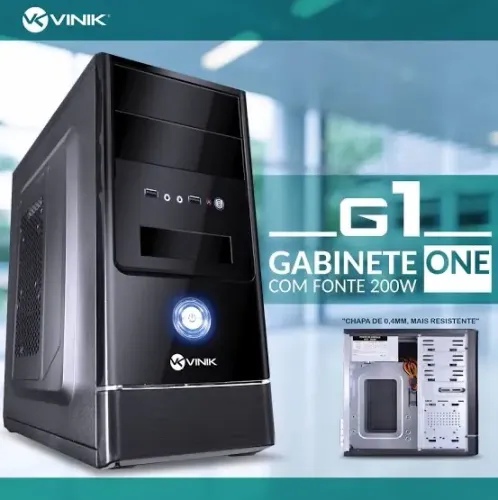 Gabinete Vinik ATX ONE G1 Preto com Fonte 200W