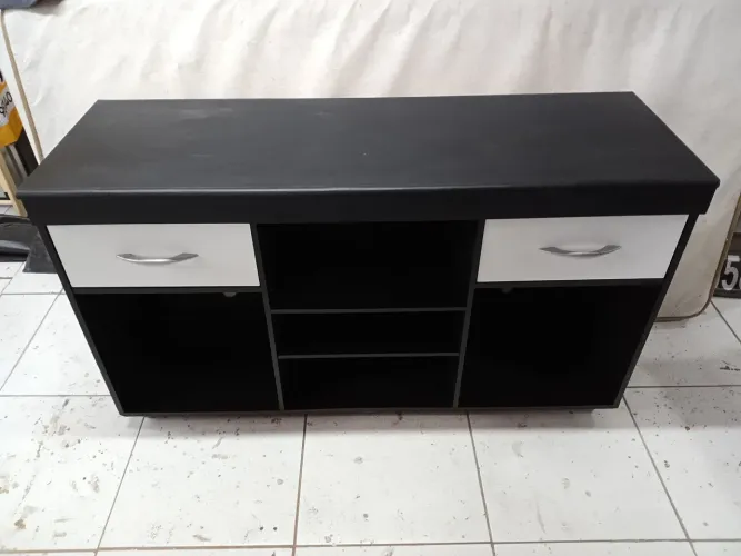 Rack com 2 Gavetas e Rodinhas em MDF 