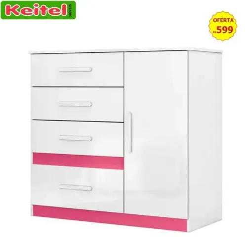 Cômoda Sapateira Vênus Branco / Rosa