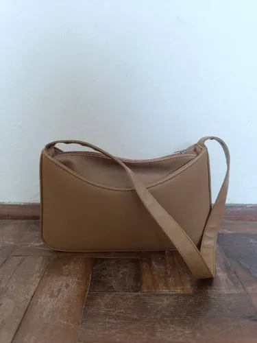 Bolsa baguete vintage marrom/bege/caramelo