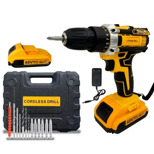 Parafusadeira Furadeira 48V 2 Baterias Com Maleta e Acessórios Completo- ABiaoshop