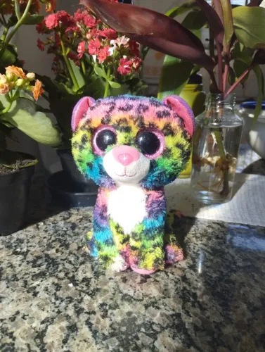 Beanie boo onça colorida pelúcia usado