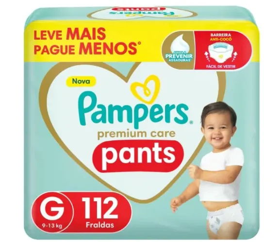Fralda Pampers Premium Care Pants Tamanho G 112 Unidades