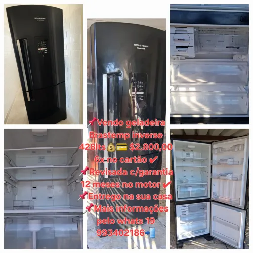 Geladeira Brastemp inverse 428lts preta linda.