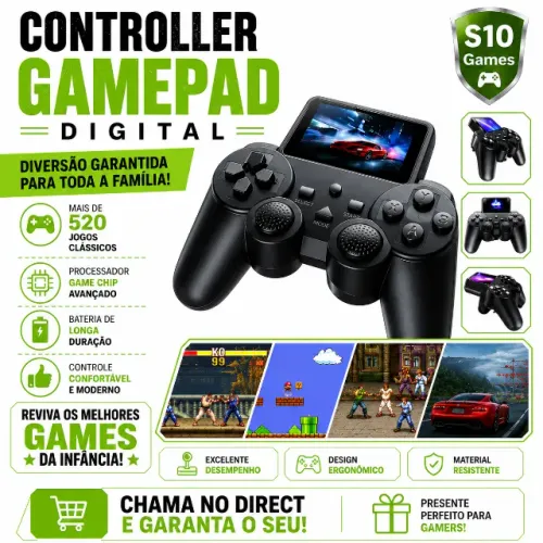 Vídeo Game Console Controle Gamepad Player S10 Portatil
