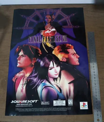 Material de divulgação Final Fantasy VIII original da época de 1999 poster