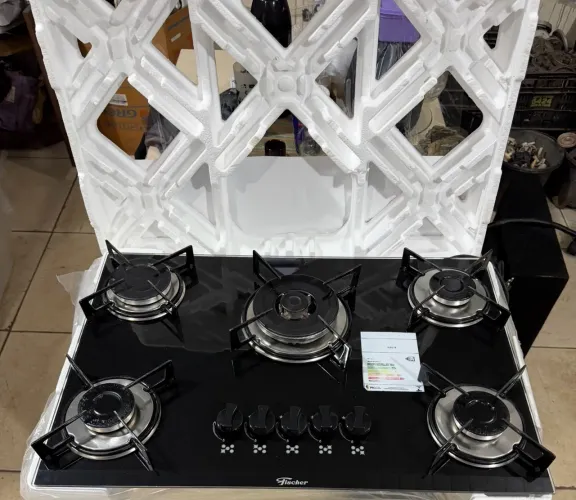 Fogão Fischer 5 bocas usado acendimento automático tripla chama