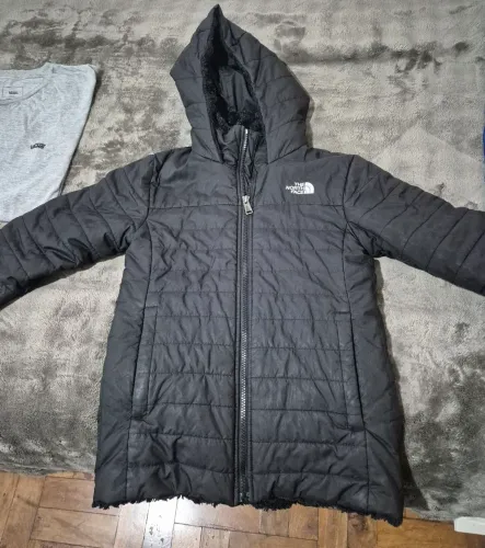 Jaqueta The North Face Original Preta Com Capuz Peluciada 10/12 anos infantil inverno