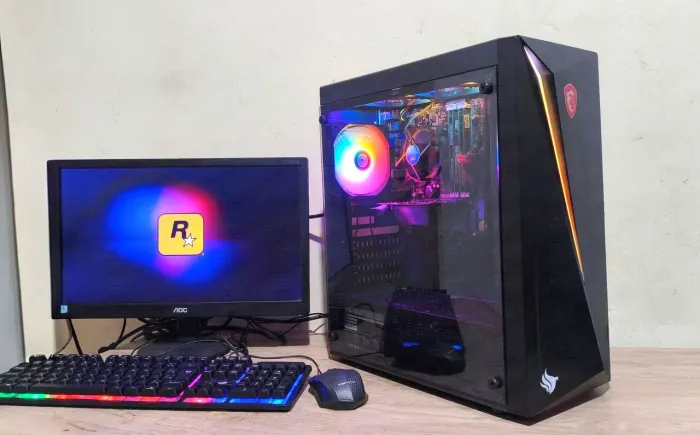 PC Gamer Completo Gabinete Vidro RGB, Intel i5, Placa Video GTX 7504GB, SSD, 16GB RAM
