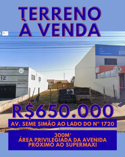 Terreno na Avenida Seme Simão (Localização Privilegiada)