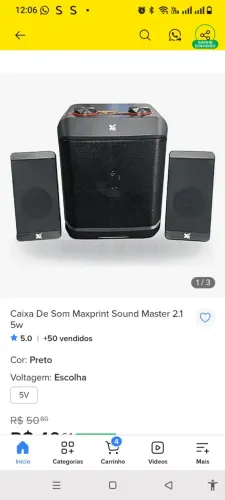Vendo Caixa de som para saída de audio