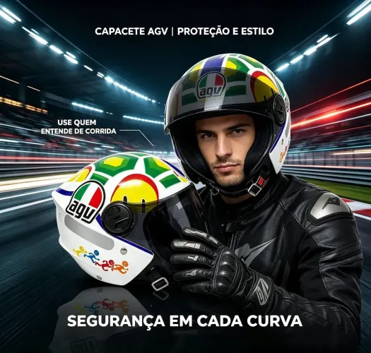 Capacete aberto AGV Branco tartaruga