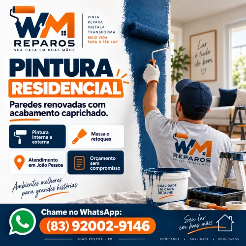 Pintura residencial em João Pessoa | WM Reparos