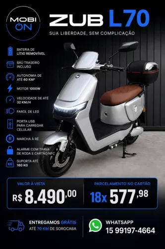 Moto Scooter Elétrica Cinza / 18x 577,00