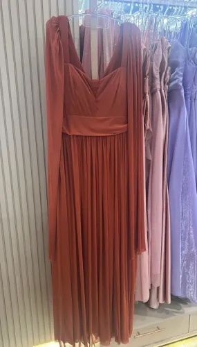 Vestido longo de festa Terracota G1 (até 48) - com etiqueta 
