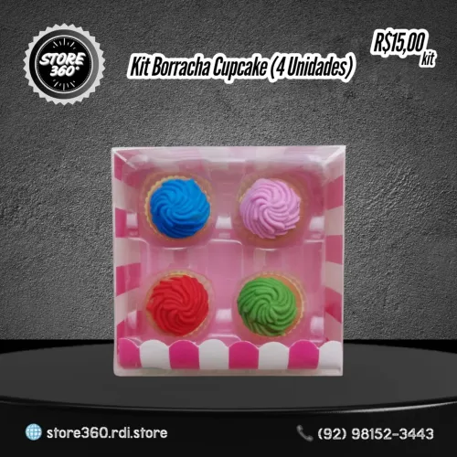 Kit Borracha Cupcake - 4 Unidades