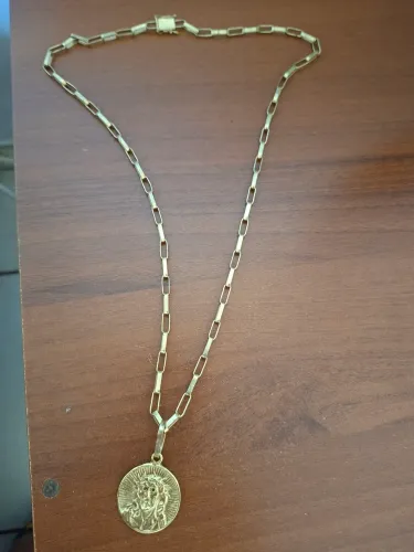 CORDÃO MOEDA ANTIGA (BANHADO A OURO)